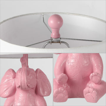 Kairi 21" Modern Shabby Chic Resin/Iron Happy Elephant LED Kids' Table Lamp with Phone Stand - JONATHAN Y